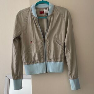 Levi's Women's Beige and Light Blue Bomber Jacket